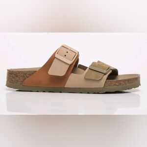 Birkenstock Arizona Split Sandcastle Faded Khaki Burnt Orange Sandals 39